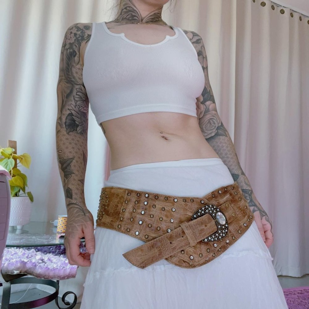 Vintage Studded Brown Belt
